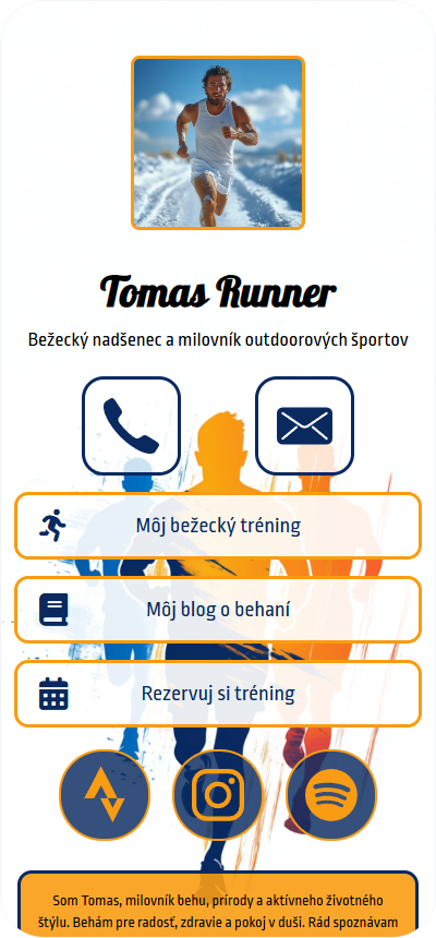 Digitálna šablóna s bežcami a farebným pozadím – ideálna pre športovcov a bežecké profily